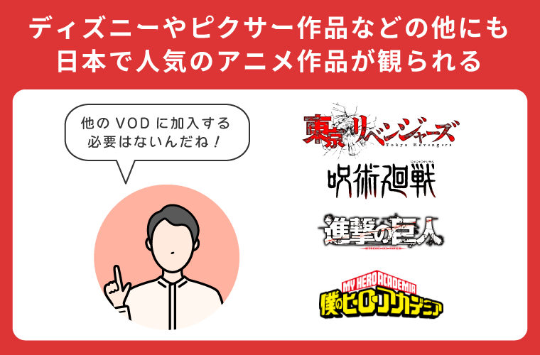 日本の人気アニメも観られる
